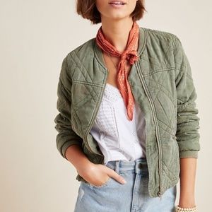 Anthro Valentina Quilted Bomber Jacket